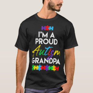 T-shirt Je suis une fière autisme Grand-père Père Hommes C