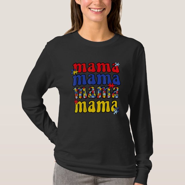 T-shirt Je suis une fière autisme maman maman maman maman  (Devant)