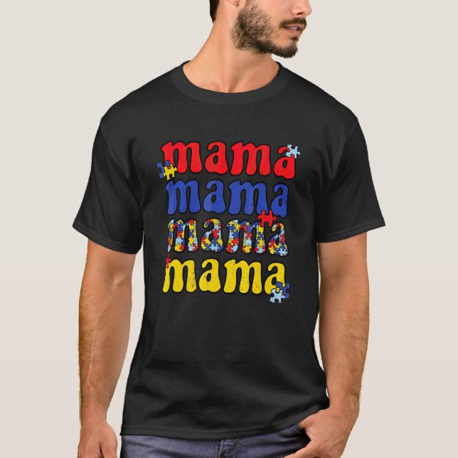 T-shirt Je suis une fière autisme maman maman maman maman  (Devant)