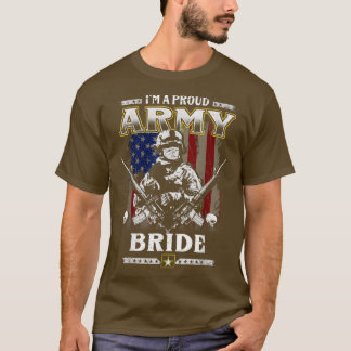 T-shirt Je suis une fière mariée de l'armée Fête des pères