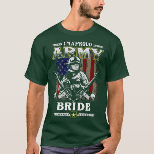 T-shirt Je suis une fière mariée de l'armée Fête des pères