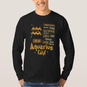 T-shirt Je Suis Une Fille Aquarius, Femme À Signe Zodiaque