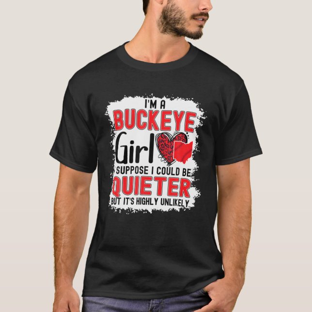 T-shirt Je Suis Une Fille Buckeye État De L'Ohio Pour Les  (Devant)