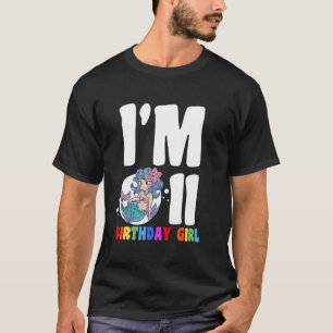 T-shirt Je suis une fille de 11 ans anniversaire fille ann