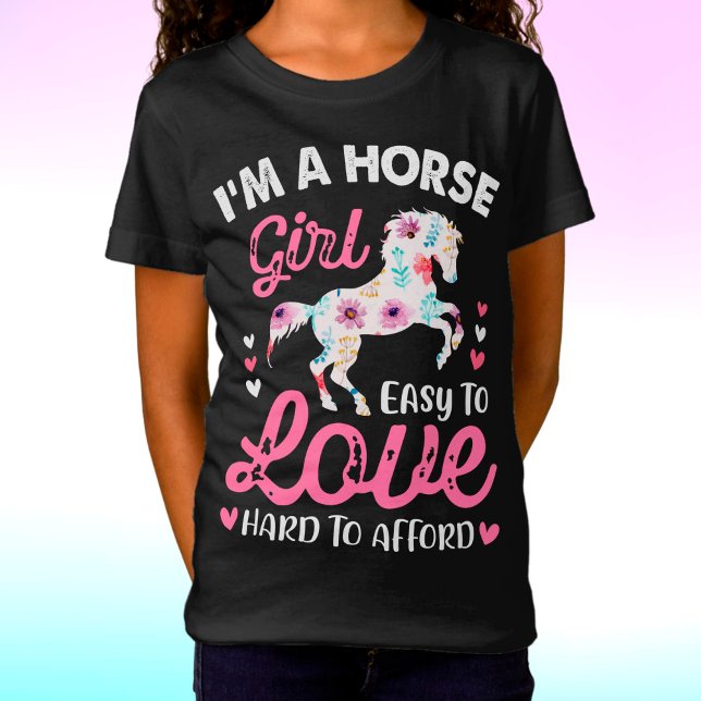 T-Shirt Je suis une fille de cheval facile à aimer diffici (Créateur téléchargé)