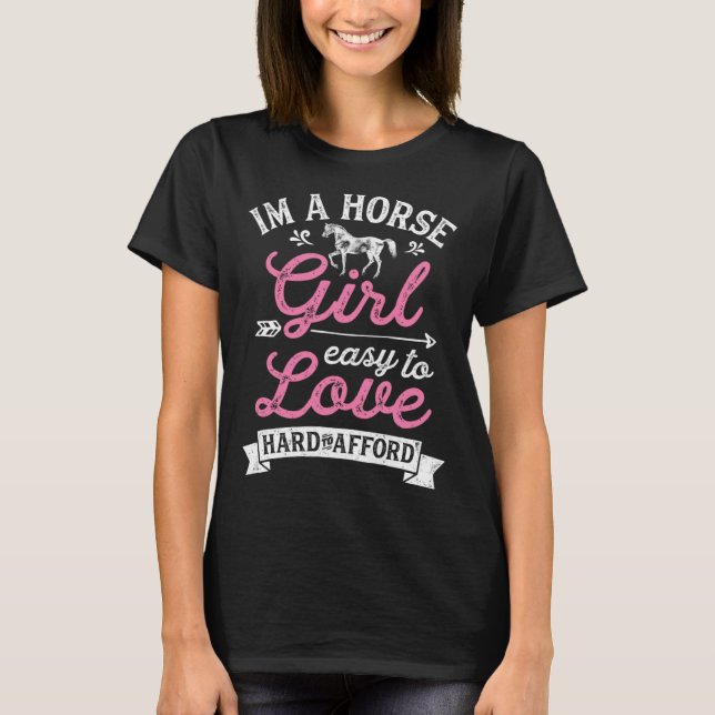 T-shirt Je suis une fille de cheval facile à aimer diffici (Devant)