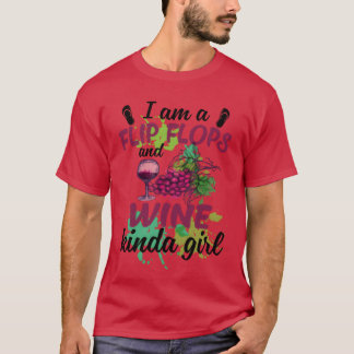 T-shirt Je suis une fille de sandales en vin, drôle de boi
