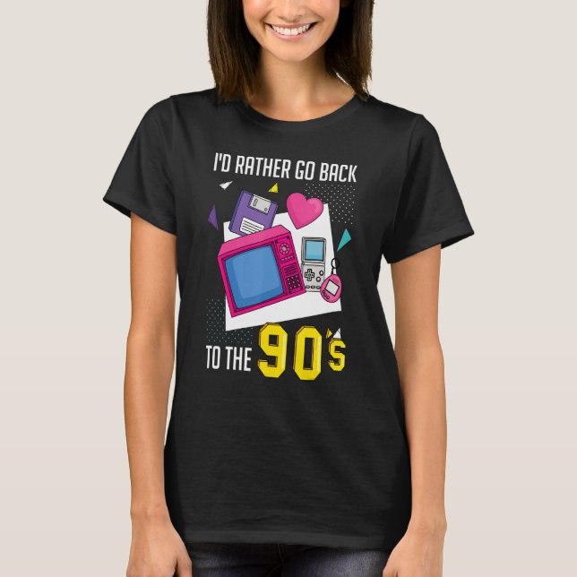 T-shirt Je suis une fille des années 90 Je préfère retourn (Devant)