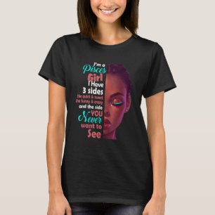 T-shirt Je Suis Une Fille Des Poissons J'Ai 3 Côtés
