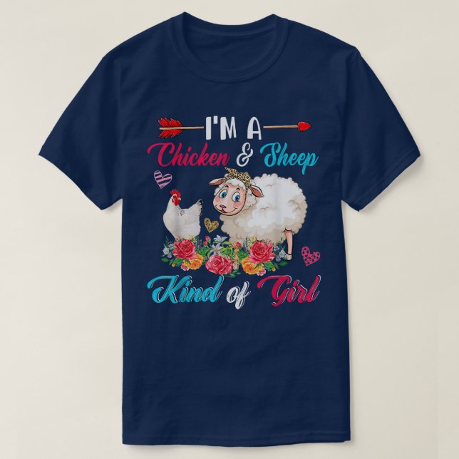 T-shirt Je suis une fille qui fait du poulet et du mouton (Design devant)