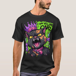 T-shirt Je suis une fille qui hurle Chat drôle de design g