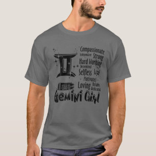 T-shirt Je Suis Une Gemini Girl Zodiac Sign Femmes Drôle