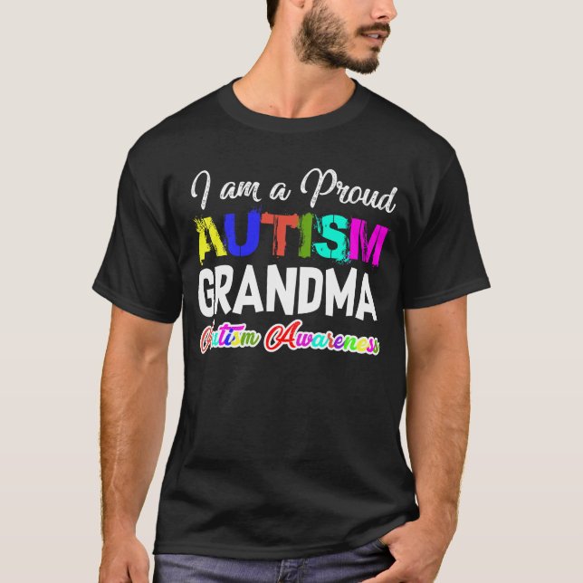T-shirt Je suis une grand-maman fière d'autisme (Devant)