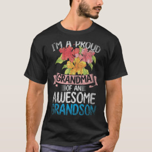 T-shirt Je Suis Une Grand-Mère Fière D'Un Grand-Fils Flora