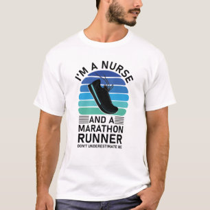 T-shirt Je suis une infirmière et un coureur de marathon n