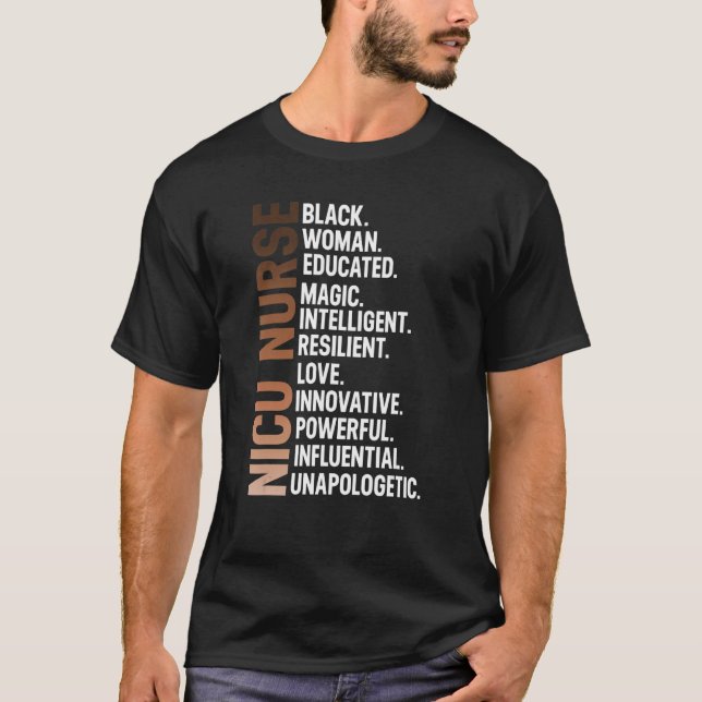 T-shirt Je Suis Une Infirmière Noire Nicu Afro Femme Black (Devant)