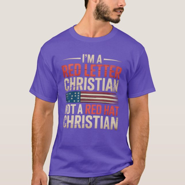 T-SHIRT JE SUIS UNE LETTRE ROUGE CHRISTIAN PAS UN CASQUETT (Devant)
