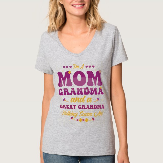T-shirt Je suis une maman grand-mère grand rien ne me fait (Devant)