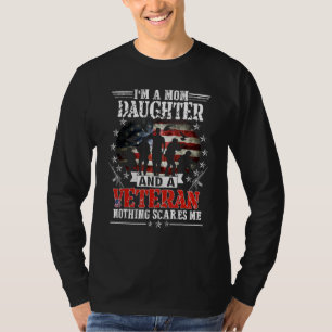 T-shirt Je suis une mère fille vétéran Fête des mères patr