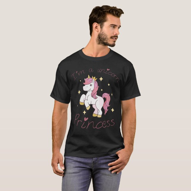T-shirt Je suis une princesse de licorne (Devant entier)