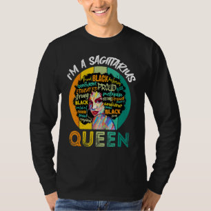 T-shirt Je suis une reine Sagittaire Mélanine Femmes noire