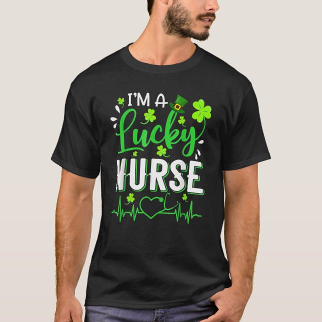 T-shirt Je suis une Shamrock chanceuse Top Hat St Patrick' (Devant)