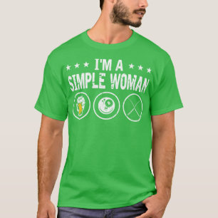 T-shirt Je Suis Une Simple Femme 8 Ball Pool Cue Billiards