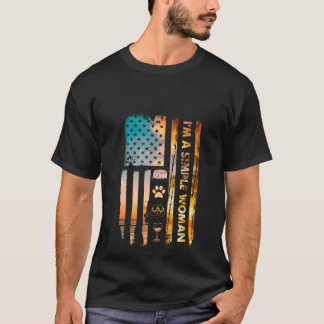 T-shirt Je suis Une Simple Femme Camping Vin Flip Flops Ch