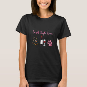 T-shirt Je Suis Une Simple Femme Infirmière Vin Chien
