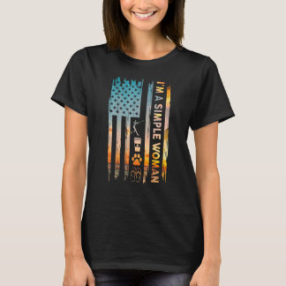 T-shirt Je Suis Une Simple Femme Softball American Flag Ch