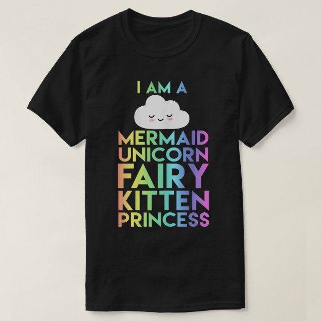 T-shirt Je suis une sirène Unicorn Fairy Kitten Kid (Design devant)