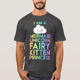 T-shirt Je suis une Sirène Unicorn Fairy Kitten Princesse