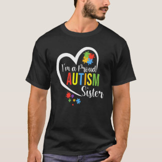 T-shirt Je suis une sœur fière Cœur d'amour Puzzle de sens