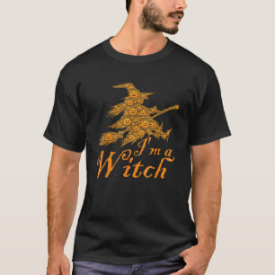 T-shirt je suis une sorcière halloween citrouille balai dr