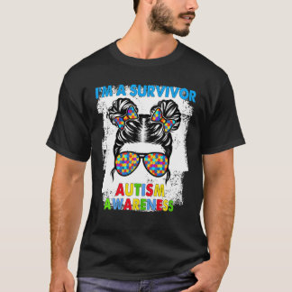 T-shirt Je Suis Une Survivante Sensibilisation sur l'autis