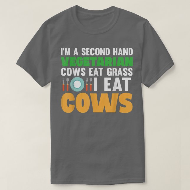 T-shirt Je suis une vaches végétarienne seconde main mange (Design devant)