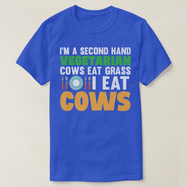 T-shirt Je suis une vaches végétarienne seconde main mange (Design devant)
