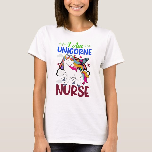 T-SHIRT JE SUIS UNICORNE NURSE (Devant)