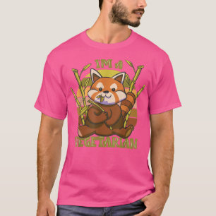 T-shirt Je suis végétarien - Panda rouge mignonne - T-Shir