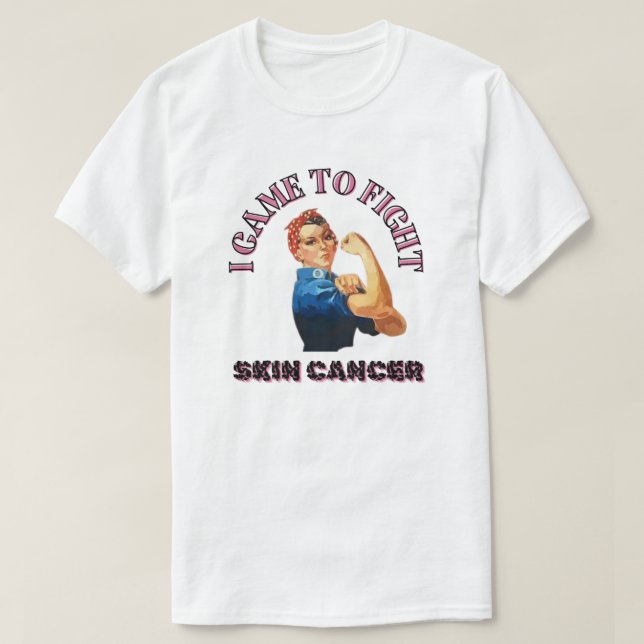 T-SHIRT JE SUIS VENU COMBATTRE LE CANCER DE LA PEAU/ UNISE (Design devant)