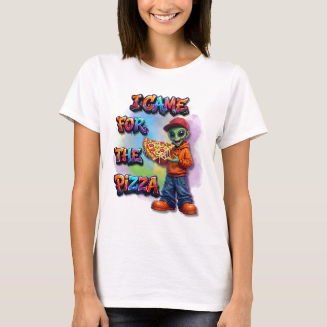 T-shirt Je suis venu pour la pizza drôle de conception de  (Devant)