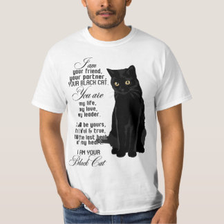 T-shirt Je suis votre ami votre partenaire votre chat noir