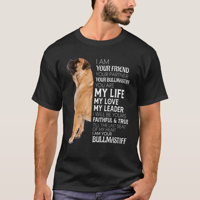 T-shirt Je Suis Votre Ami Votre Partenaire Votre Chien Bul (Devant)