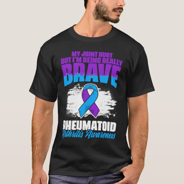 T-shirt Je suis vraiment courageux Ribbon Rheumatoid Arthr (Devant)