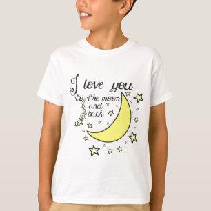 T-shirt Je t'aime à la lune et au dos