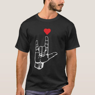 T-shirt Je T'Aime À La Main Signer Asl Pour