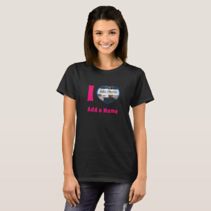 T-shirt Je t'aime ajoutez Nom photo mignonne moderne