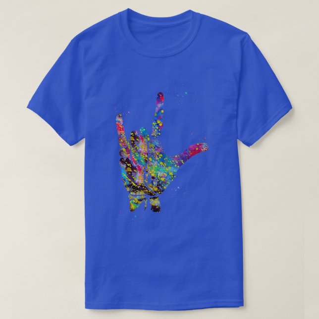 T-shirt Je t'aime ASL Hand Print (Design devant)