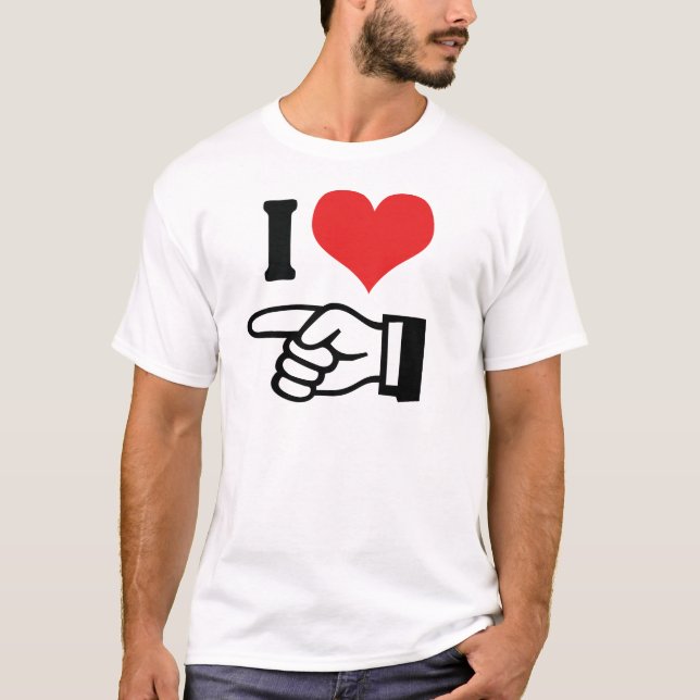 T-shirt Je t'aime - avec doigt pointé (Devant)