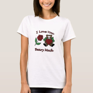 T-shirt Je t'aime Beary beaucoup de nounours avec le coeur